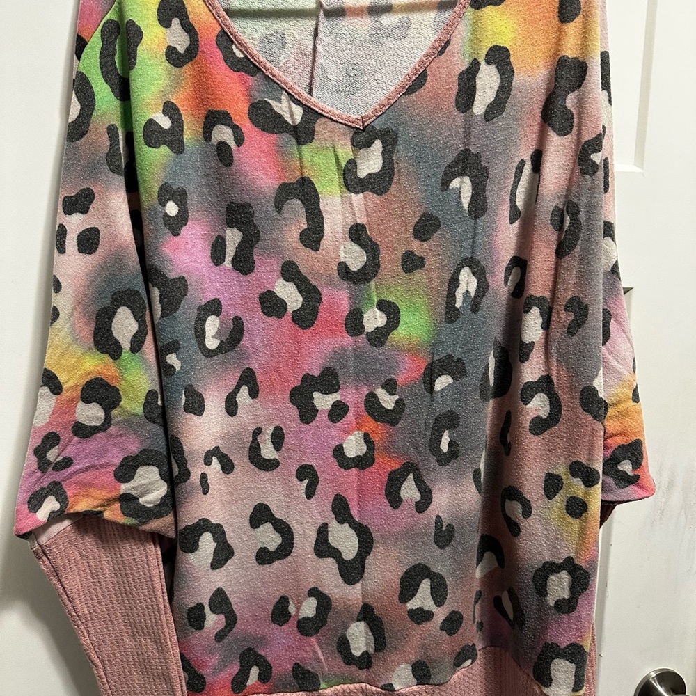 White Birch Multicolor Animal Print Top